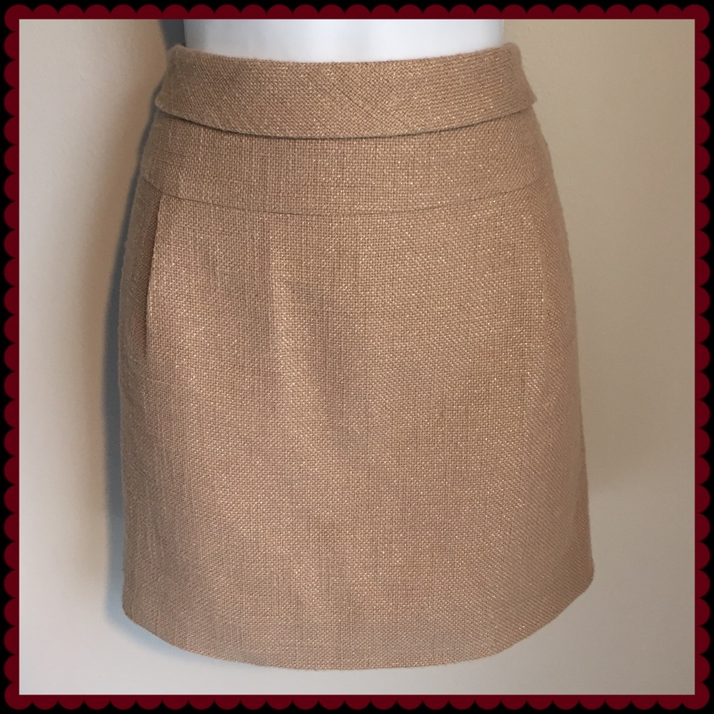 J. CREW Gold Cotton/Linen Mini Skirt!